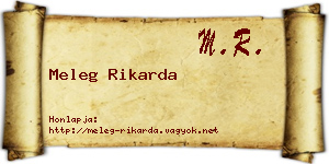 Meleg Rikarda névjegykártya